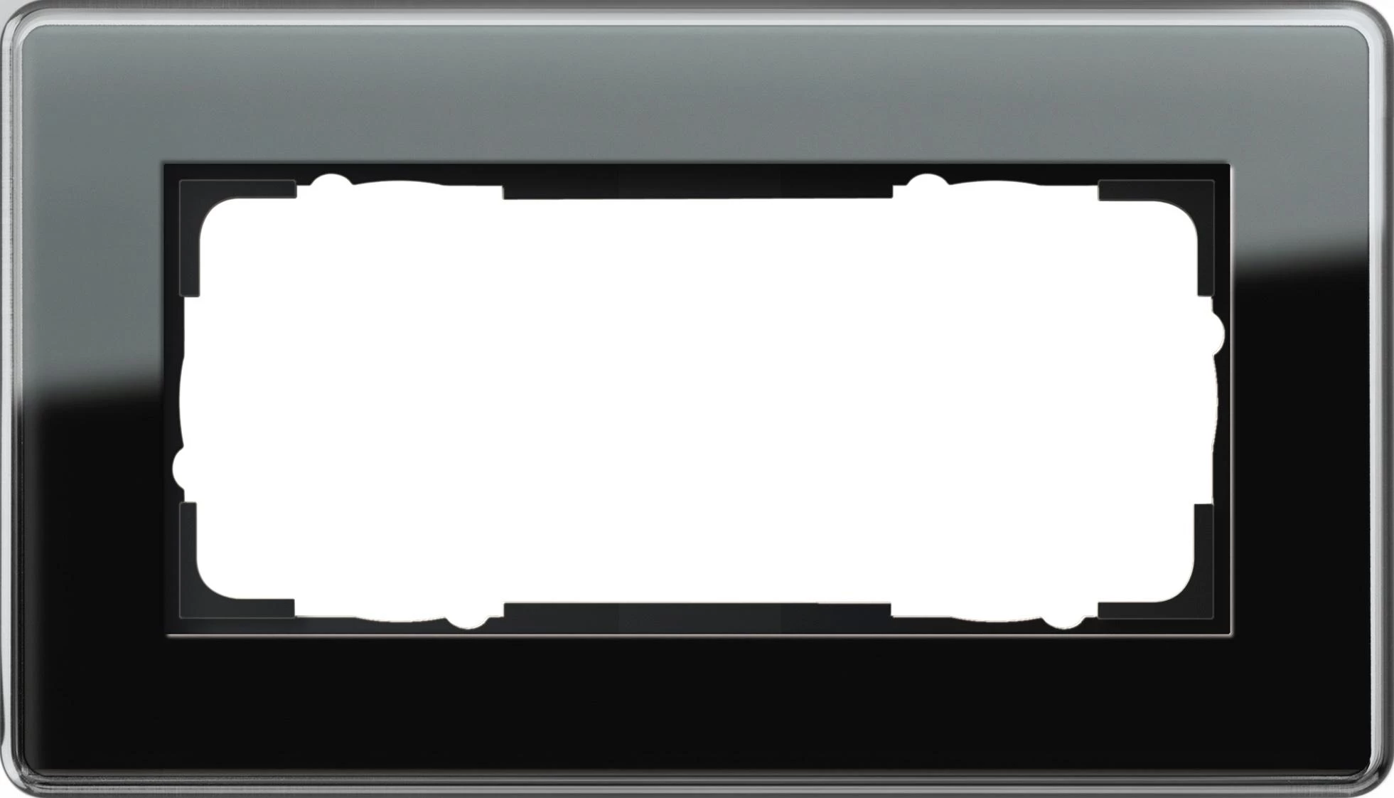  артикул 1002505 название Рамка двойная без перегородки, Стекло Черное, серия Esprit
