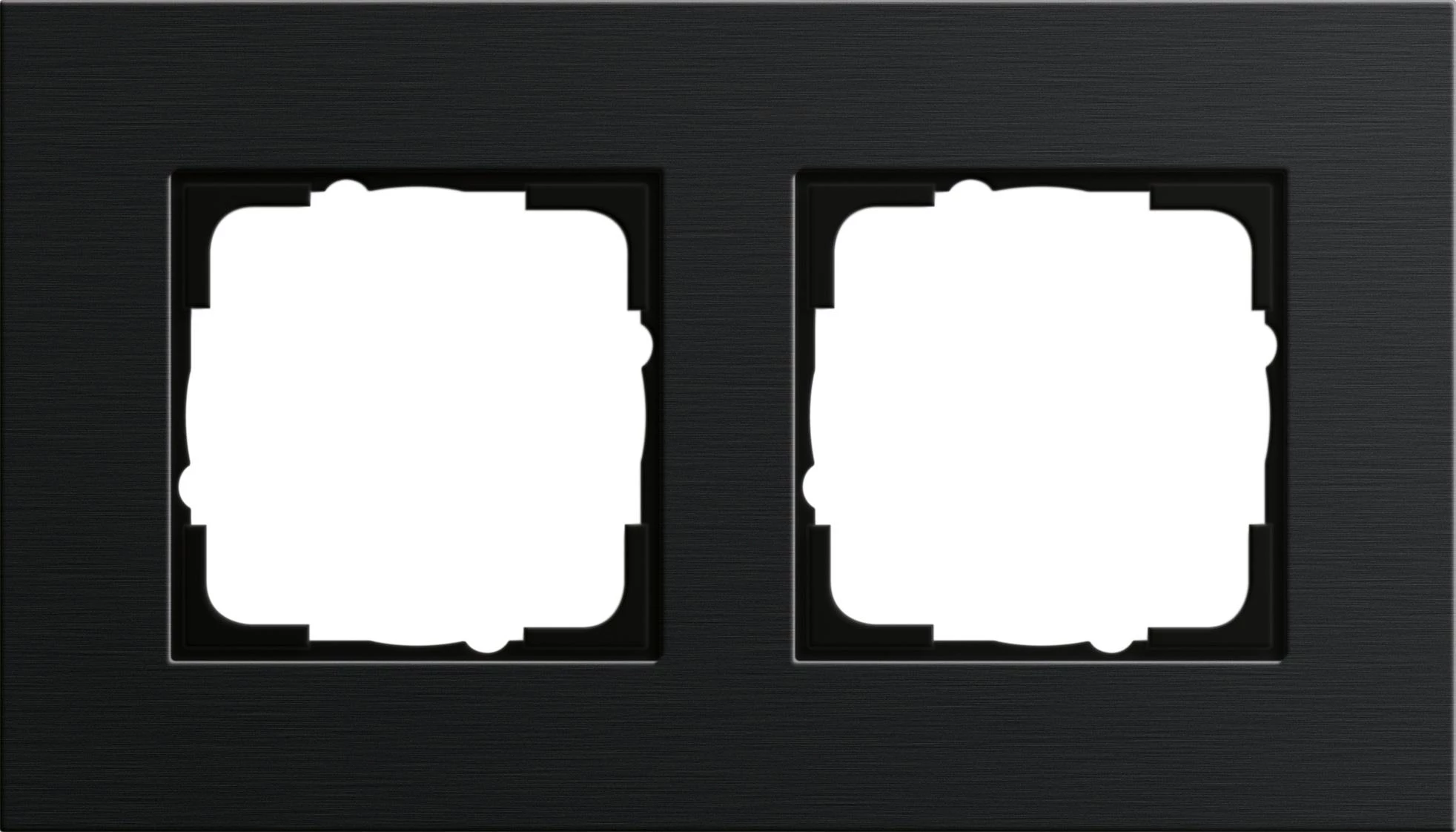  артикул 0212126 название Рамка двойная, Алюминий Черный (анодированный), серия Esprit