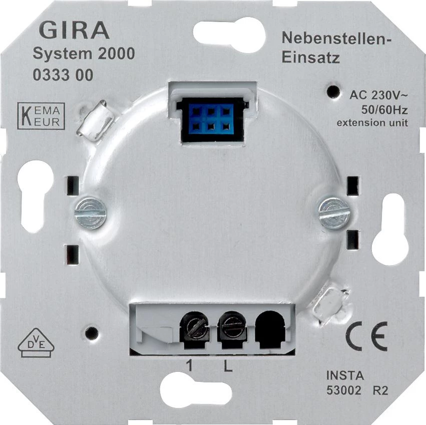  артикул 033300 название Gira Мех Устройство дополнительное для управления нажимным светорегулятором с неск мест System 2000
