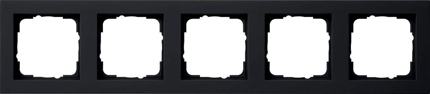  артикул 021509 название Рамка 5-ая (пятерная), цвет Черный матовый, E2, Gira