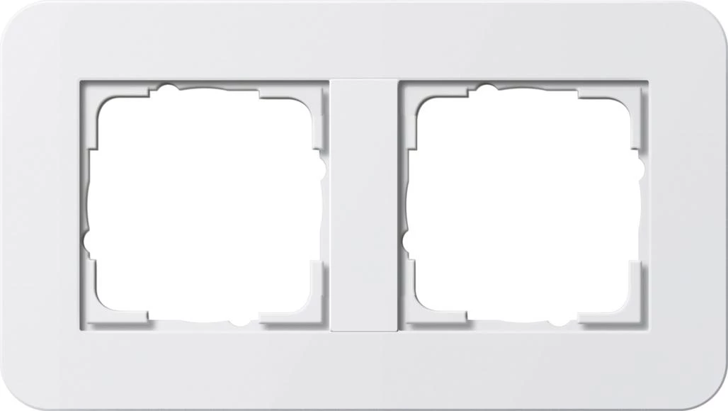  артикул 0212410 название Рамка двойная, Белый глянцевый, серия E3