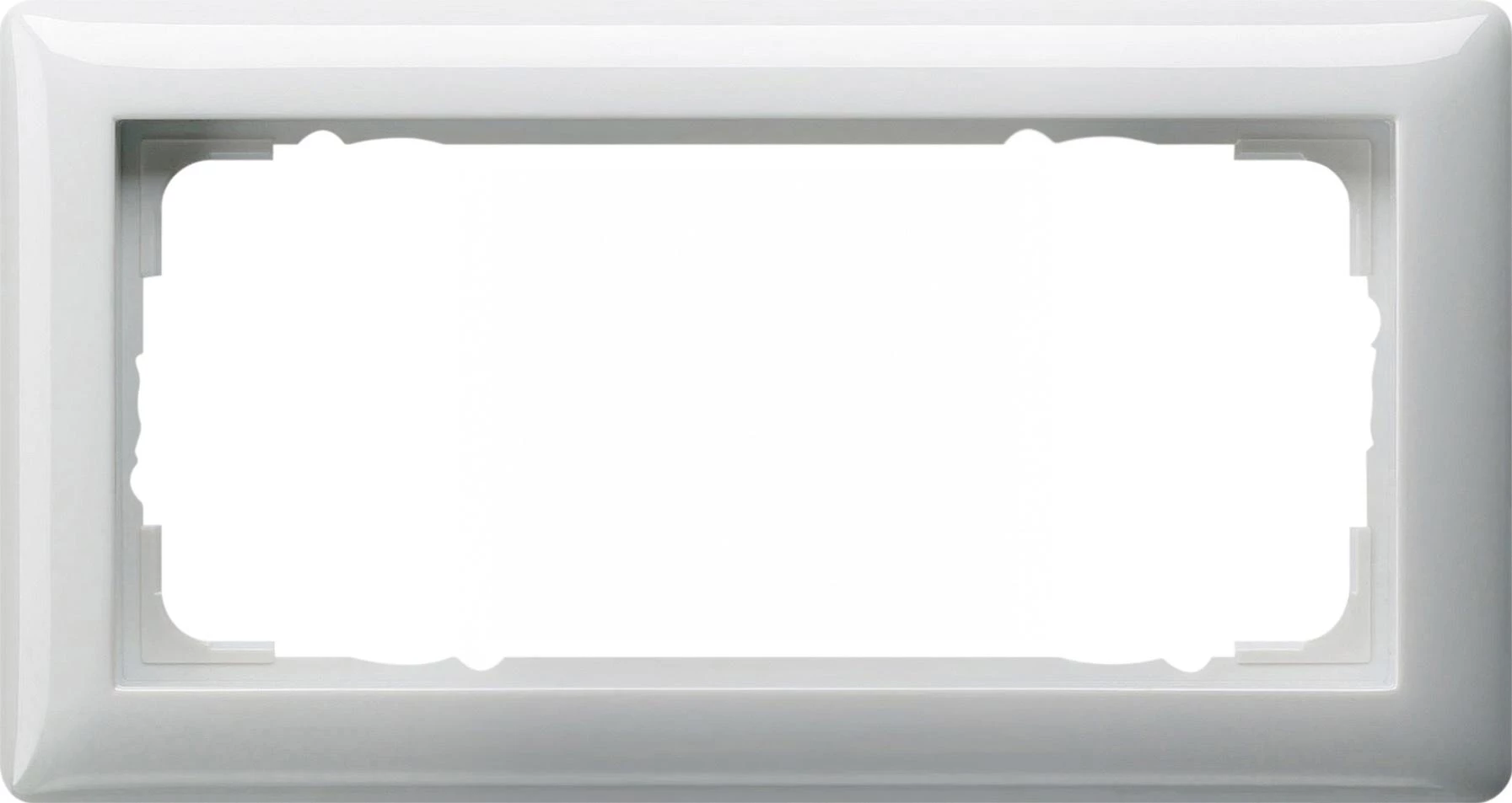  артикул 100203 название Рамка двойная без перегородки, Белый глянцевый, серия Standard 55