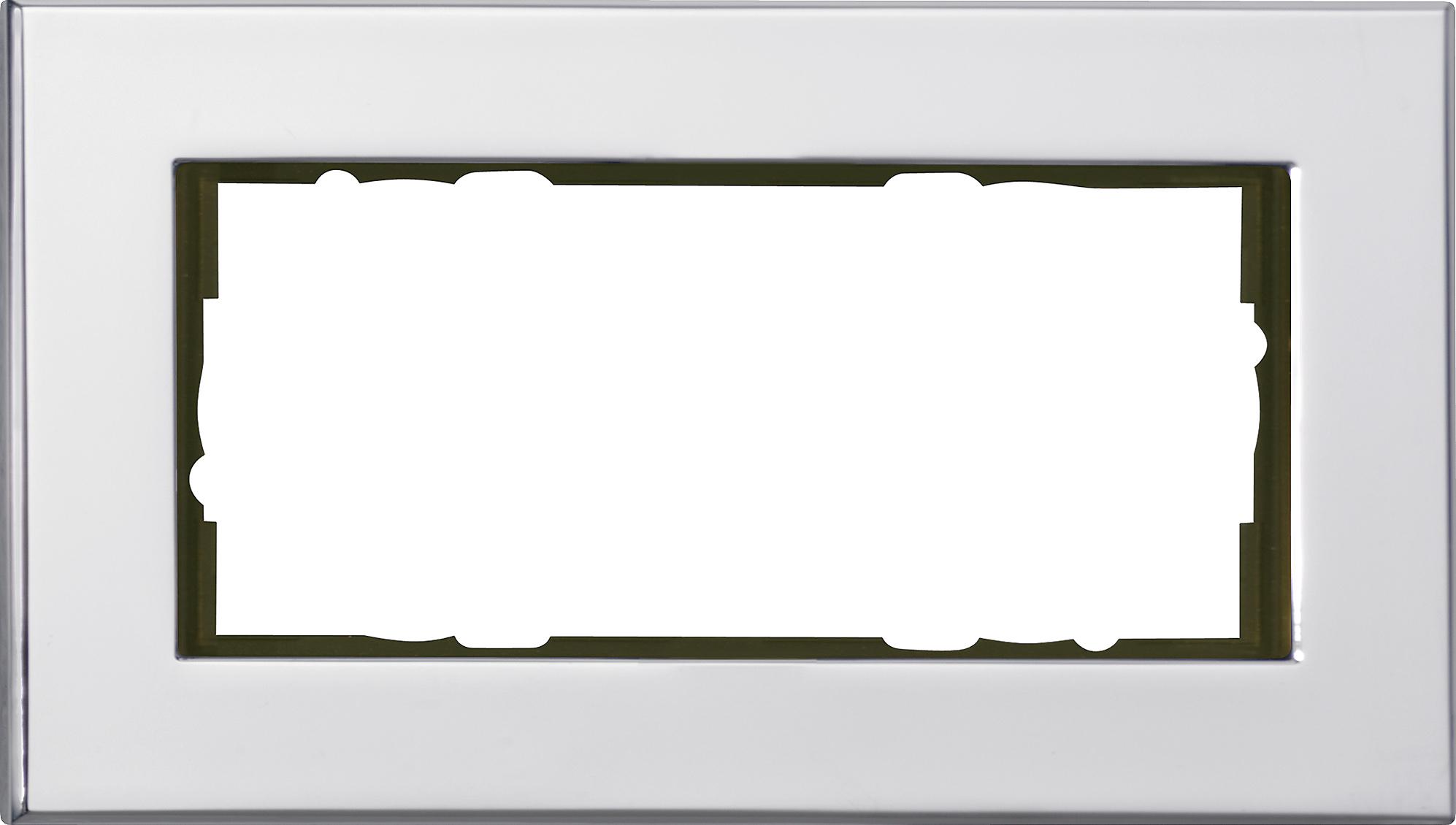  артикул 100210 название Рамка двойная без перегородки, Хром (металл), серия Esprit