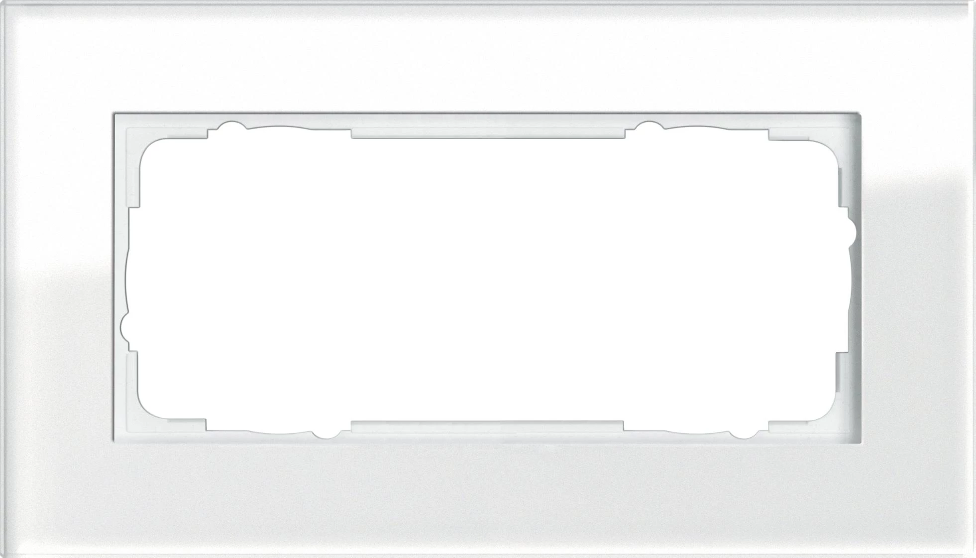  артикул 100212 название Рамка двойная без перегородки, Стекло Белое, серия Esprit