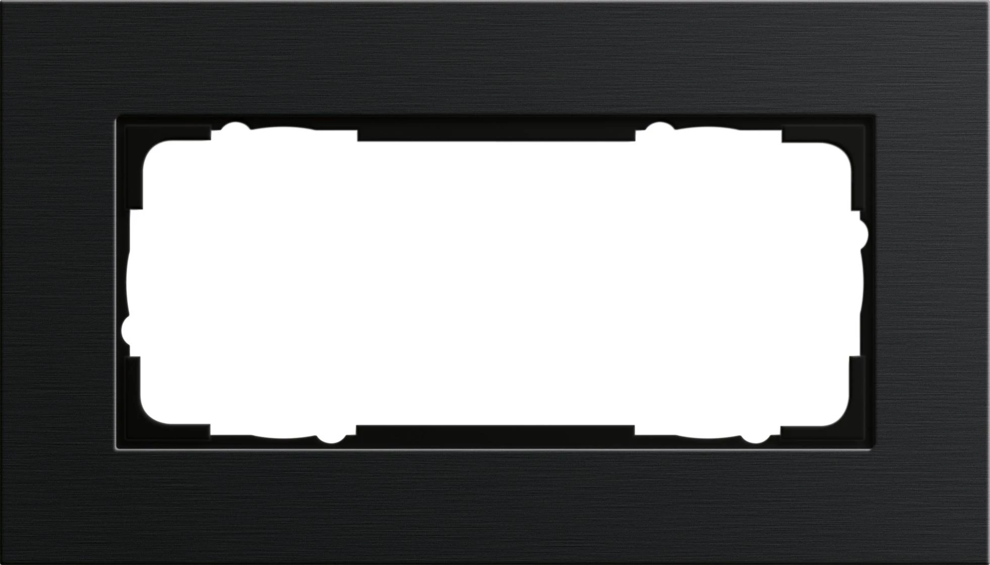  артикул 1002126 название Рамка двойная без перегородки, Алюминий Черный (анодированный), серия Esprit