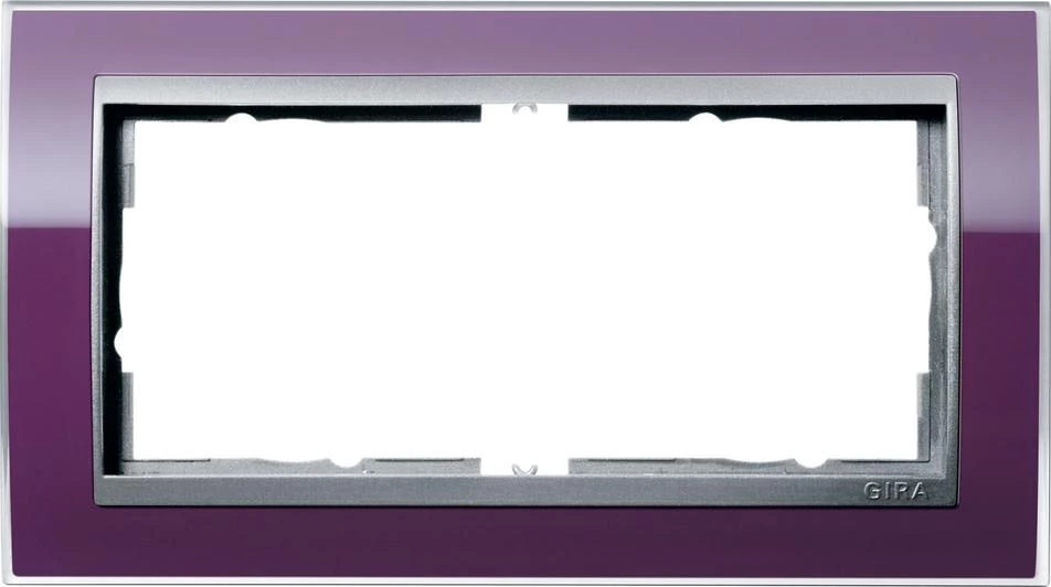  артикул 1002756 название Рамка двойная без перегородки, Фиолетовый/Алюминий, серия Event Clear