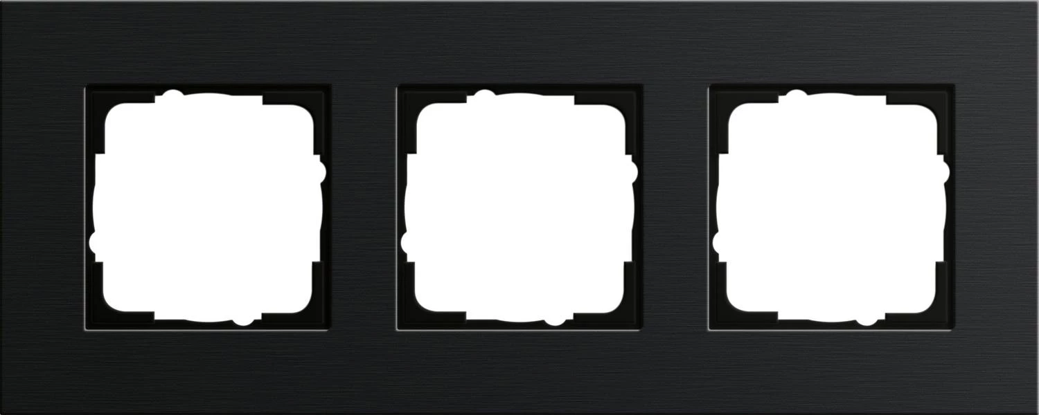  артикул 0213126 название Рамка тройная, Алюминий Черный (анодированный), серия Esprit