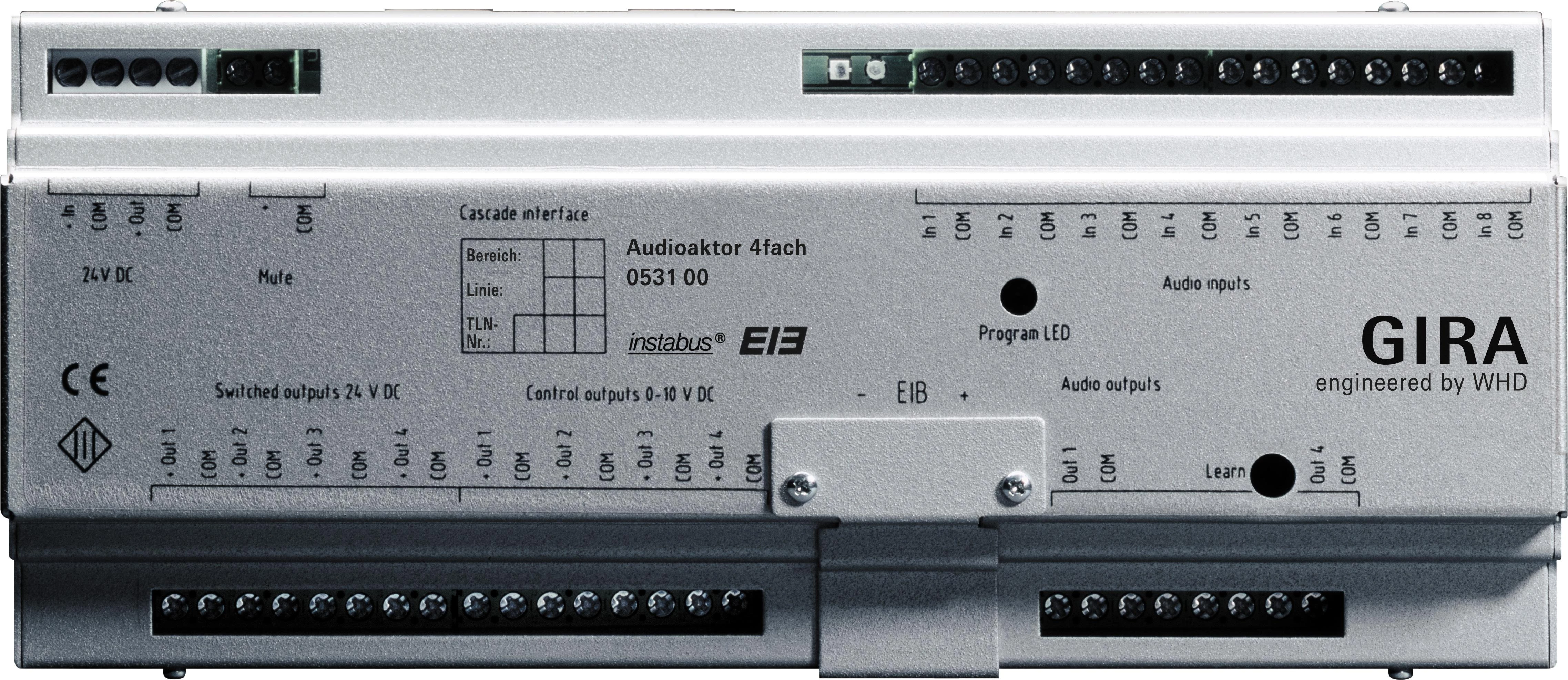 артикул 53100 название Gira Instabus Аудиораспределитель 4-х канальный на DIN-рейку